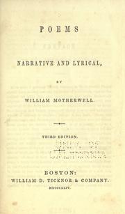 Front cover of Poems, narrative and lyrical by William Motherwell