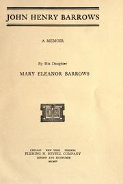 Cover of John Henry Barrows by Mary Eleanor Barrows