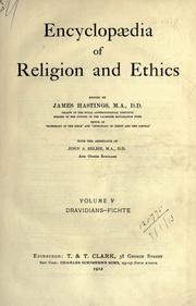 Front cover of Encyclopaedia of religion and ethics by Unknown