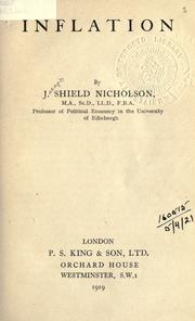 Cover of Inflation by J. Shield Nicholson