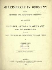 Front cover of Shakespeare in Germany in the sixteenth and seventeenth centuries by Albert Cohn