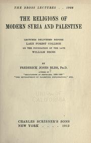 Cover of The religions of modern Syria and Palestine by Bliss, Frederick Jones