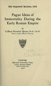 Front cover of Pagan ideas of immortality during the early Roman empire by Clifford Herschel Moore