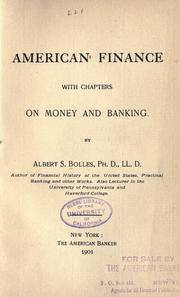 Cover of American finance by Bolles, Albert Sidney