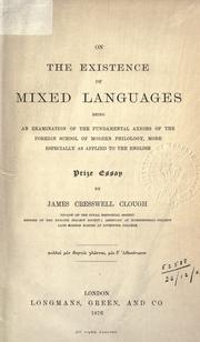 Front cover of On the existence of mixed languages by James Cresswell Clough