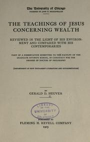 Front cover of The Teachings Of Jesus Concerning Wealth by Gerald Dirk Heuver