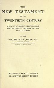 Front cover of New Testament in the Twentieth century by Maurice Jones