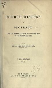 Front cover of The church history of Scotland by John Cunningham
