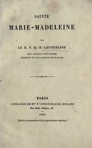 Cover of Sainte Marie-Madeleine by Henri-Dominique Lacordaire