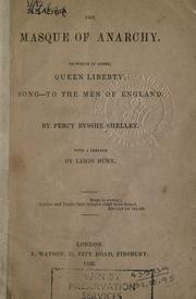 Cover of Masque of anarchy by Percy Bysshe Shelley