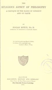 Cover of The religious aspect of philosophy by Josiah Royce