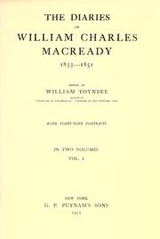 Cover of The diaries of William Charles Macready, 1833-1851 by Macready, William Charles