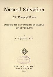 Front cover of Natural salvation by Stephens, Charles Asbury