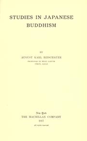 Front cover of Studies in Japanese Buddhism by August Karl Reischauer