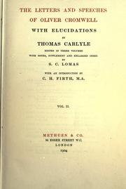 Cover of The letters and speeches of Oliver Cromwell by Oliver Cromwell