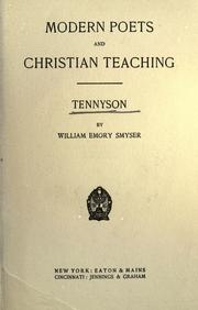 Cover of Tennyson by Smyser, William Emory
