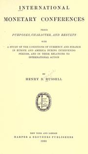 Front cover of International monetary conferences by Henry B. Russell