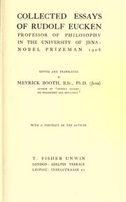 Front cover of Collected essays of Rudolf Eucken by Rudolf Eucken