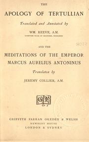 Front cover of The apology of Tertullian by Tertullian