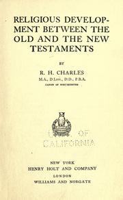 Front cover of Religious development between the Old and the New Testaments by Robert Henry Charles