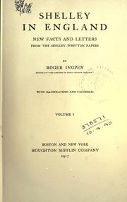 Front cover of Shelley in England by Roger Ingpen