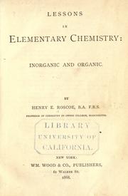 Cover of Lessons in elementary chemistry by Henry E. Roscoe