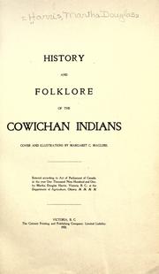 Cover of History and folklore of the Cowichan Indians by Martha Douglas Harris