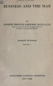 Cover of Business and the man by Joseph French Johnson