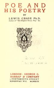 Front cover of Poe and his poetry by Lewis Nathaniel Chase