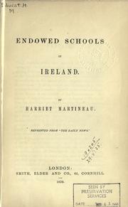 Front cover of Endowed schools of Ireland by Harriet Martineau