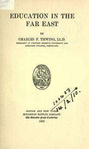 Cover of Education in the Far East by Charles Franklin Thwing