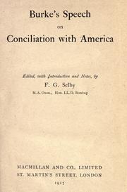 Cover of Speech on conciliation by Edmund Burke