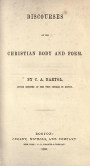 Front cover of Discourses on the Christian body and form by Cyrus Augustus Bartol