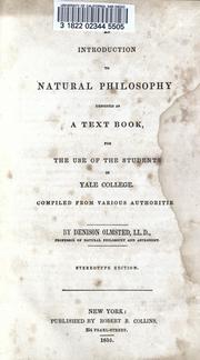 Cover of An introduction to natural philosophy by Denison Olmsted