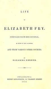 Front cover of Life of Elizabeth Fry by Susanna Corder