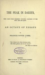 Front cover of The peak in Darien by Frances Power Cobbe