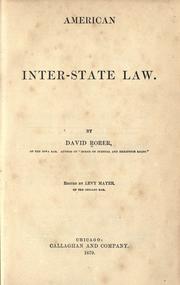 Cover of American interstate law by David Rorer