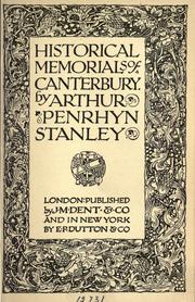 Cover of Historical memorials of Canterbury by Arthur Penrhyn Stanley
