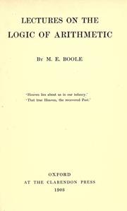 Cover of Lectures On The Logic Of Arithmetic by Mary Everest Boole