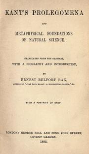 Cover of Kant's Prolegomena by Immanuel Kant