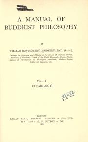 Cover of A manual of Buddhist philosophy by William Montgomery McGovern