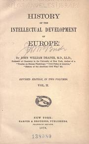 Front cover of History of the intellectual development of Europe by John William Draper