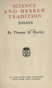 Front cover of Science and Hebrew tradition by Thomas Henry Huxley