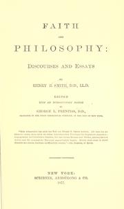 Front cover of Faith and philosophy by Henry Boynton Smith