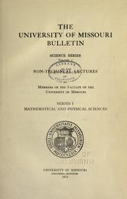 Front cover of Non-technical lectures by members of the faculty of the University of Missouri by University of Missouri.