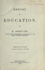 Cover of Report on education by Edward Seguin