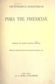 Cover of The wonderful adventures of Phra the Phœnician. Retold by Edwin Lester Arnold .. by Edwin Lester Linden Arnold