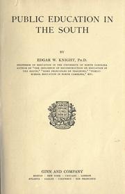 Front cover of Public education in the South by Edgar Wallace Knight