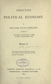 Cover of Inductive political economy by William Lucas Sargant