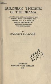 Cover of European theories of the drama by Barrett Harper Clark